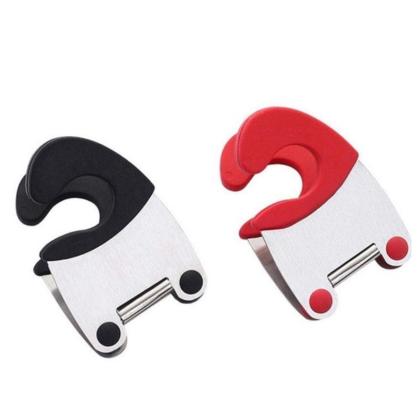 

pot clips stainless steel tongs holder for pot pan spoon holder spatula storage rack kitchen cooking tools black other kitchen dining bar