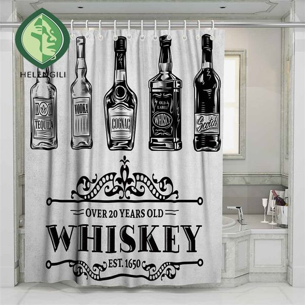 

3d whiskey beach shower curtain bathroom waterproof polyester printing curtains for bathroom shower