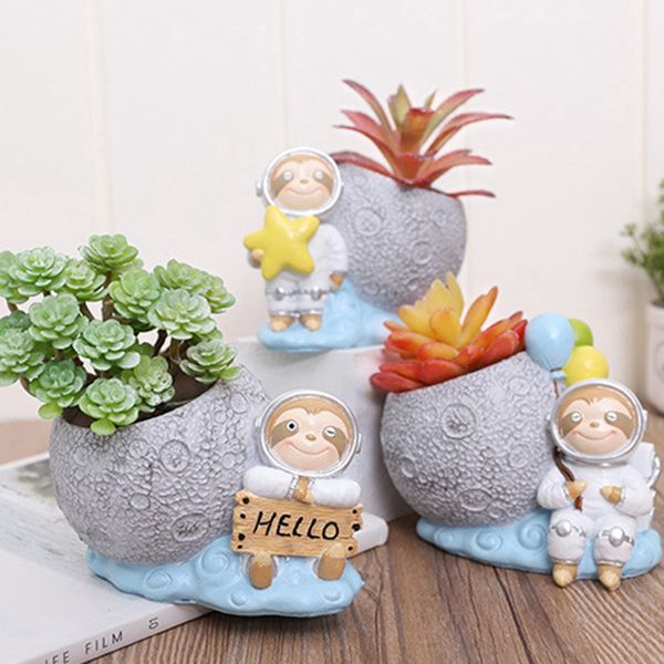

flowerpot cartoon cute sloth fleshy flowerpot resin fleshy deskdecoration office