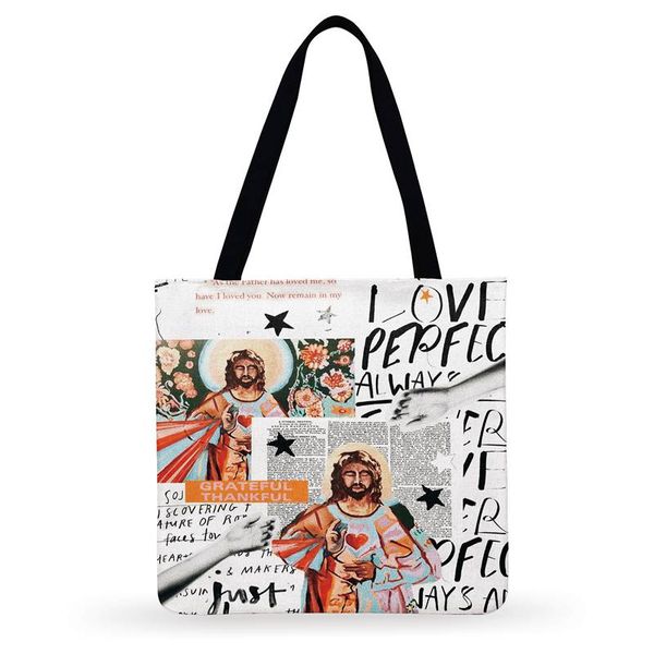 

ladies shoulder bag postmodern print tote bag for women casual tote outdoor shopping foldable beach bags