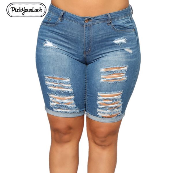 ladies plus size denim shorts