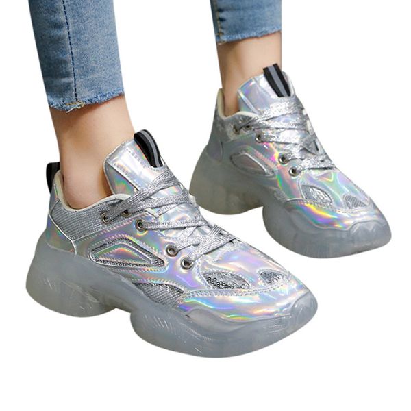 

fshion women's wild sneakers autumn outdoor sports shoes lace-up runing breathable casual flats platform shoes footwear#g4