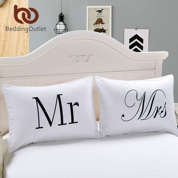 Pillow Case Beddingoutlet Mr And Mrs Pillow Cases Couple