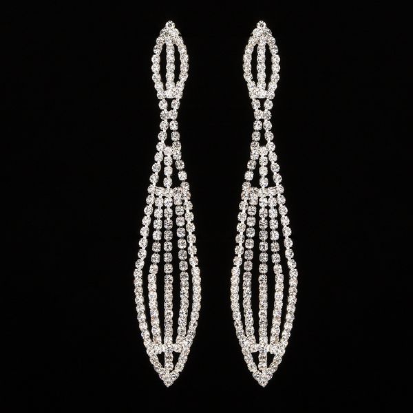 

diamond drip form crystal earrings earring, Golden