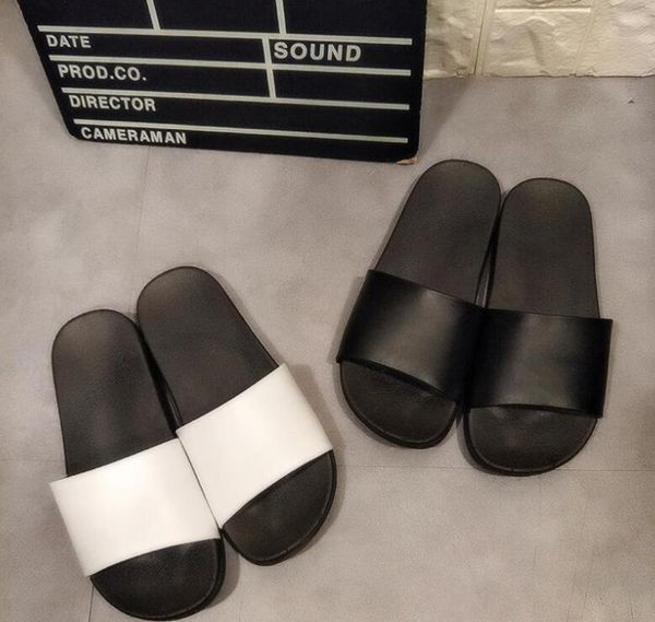

простой pure color personality тапочки pvc non-slip lovers черный белый тапочек крытый комната тапочки для мужчин и женщин размер 36-45, Black