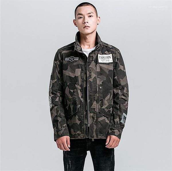 

fashion letter printed designer teenager clothes casual plus size mens jacket street styles camouflage mens jacket, Black;brown
