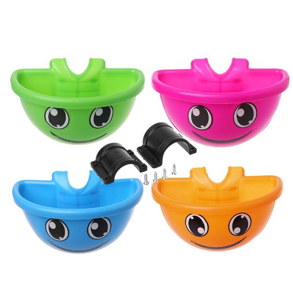 

bicycle basket cartoon smile face kids children bike tricycle scooter front baskets carrier saddle bag stem handlebar plastic