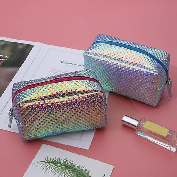 

laser cosmetic bag fashion holographic cosmetic case makeup pouch laser zipper purse bag toiletry cases