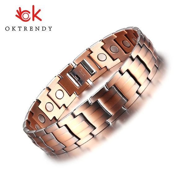 

oktrendy copper magnetic bracelet for men magnets bio elements energy bracelets bangles arthritis golf men, Black