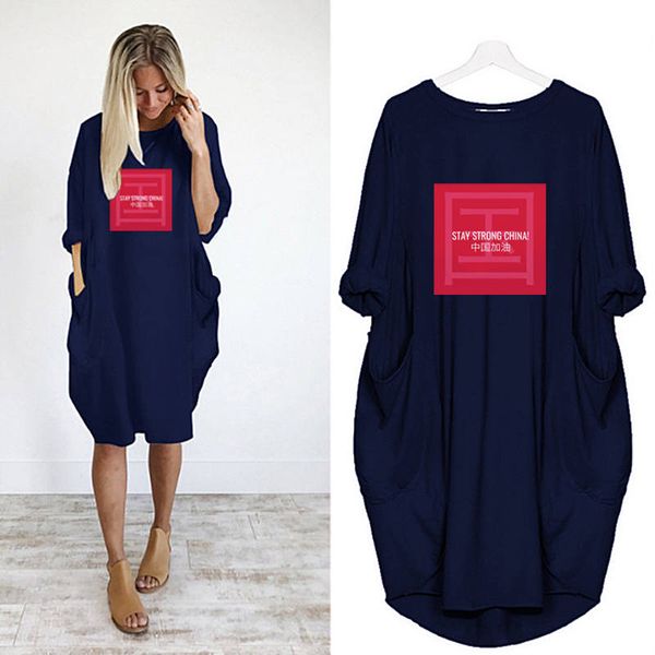 

women designer shirts long skirt summer brand t shirts loose breathable dress pocket luxury lettters printed short sleeves lady 11, White