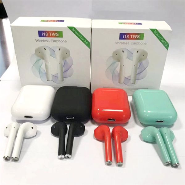 

i18 TWS Touch Беспроводные наушники Двойные наушники V5.0 Bluetooth стерео наушники Беспроводные наушники гарнитуры с сенсорным управлением