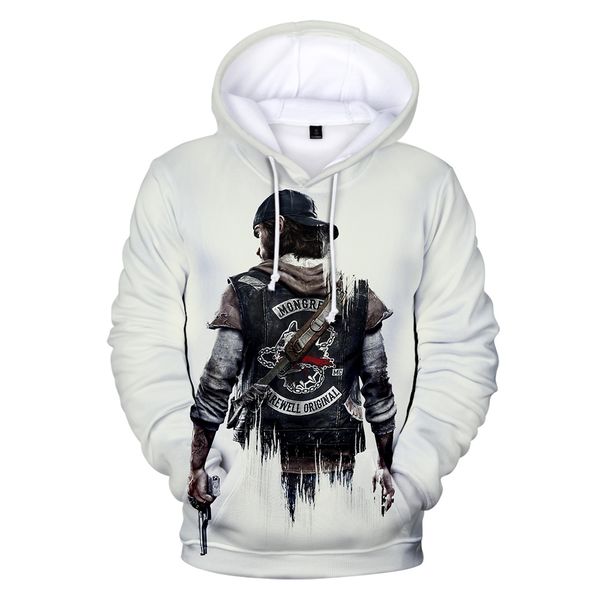 

adventure game days gone 3d hoody spring white casual men's pullover hamdsome boy's streetwear pop winter autumn sweatshirt plus, Black