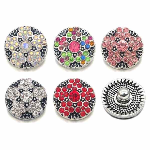 

wholesale w202 flower 3d 18mm 25mm 30mm metal snap button for bracelet necklace interchangeable jewelry women accessorie findings