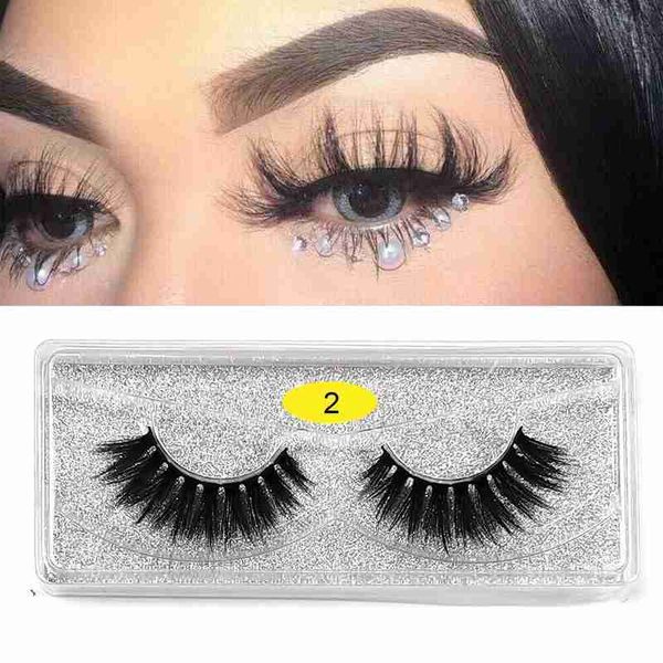 

1 pair 3d fiber false eyelashes mink lashes bulk natural curling eyelashes handmade comfortable makeup false lashes
