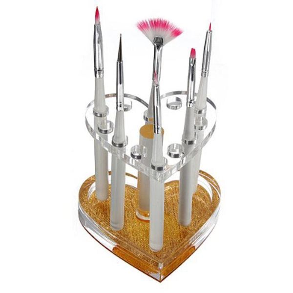 

heart round shape 12 holes brush pen holder nail tool display shelf organizer