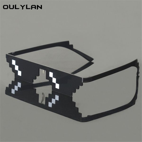 

oulylan deal with it glasses 8 bits mosaic pixel sunglasses men cosplay party eyewear thug life popular around the world, White;black