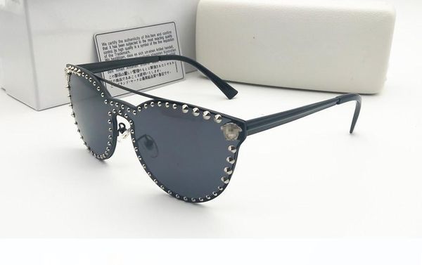 

высокое качество женщин людей gradient pilot солнцезащитные очки очки дизайнер vassl вс очки золотой кадр синий стеклянные линзы с белым дел, White;black