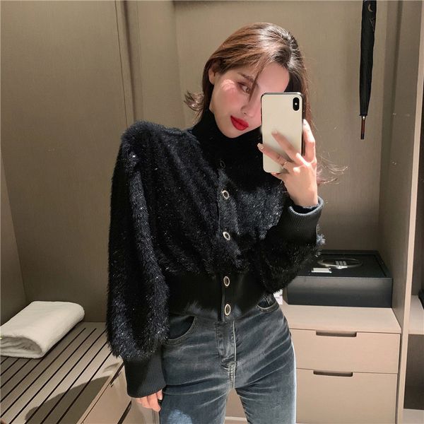 

short loose coat woman 2019 exceed fire waist long sleeve bright silk jacket, White;black