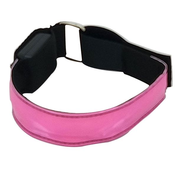 

4pcs outdoor night running reflective strips safty belt bracelet high visibility sports led armband glow adjustable elastic, Black