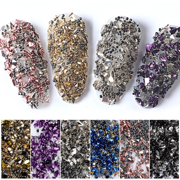 

3d смешанной конструкции блестящие циркон шариков искусства ногтя rhinestone кристалл украшения ногтей diy инструменты art стразы shell, Silver;gold
