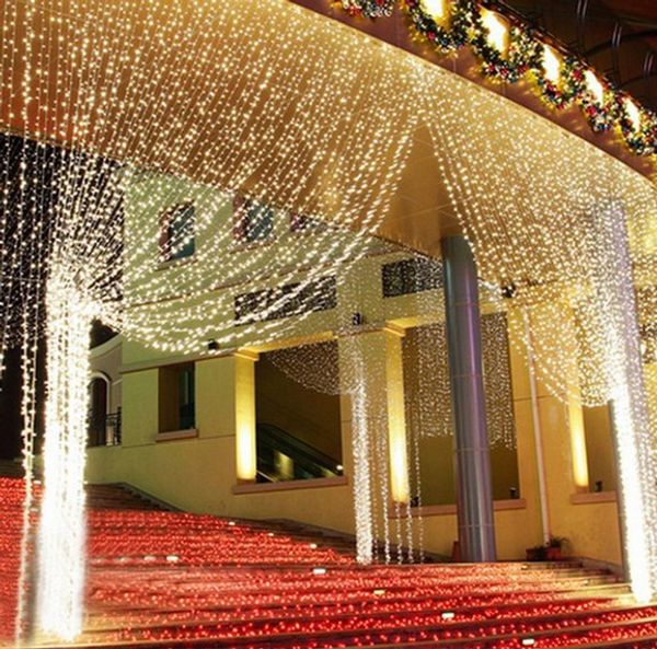3x3m300 LED cordão de cortina de luz de fada para casamento Luz de ano novo Aniversário led cordão de luz de natal para festa Decoração de jardim