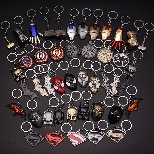 

avengers captain america iron man car key chain personalized men and women's bags pendant cartoon small gift, Silver