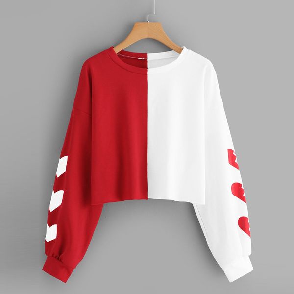

womens hoodie women designer hoodies pullover harajuku hoodies sweatshirt women autumn heart block crop women clothes moletom, Black