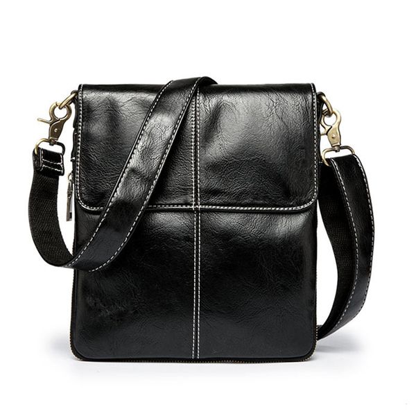 

men's shoulder bag for men oil leather small messenger bag men's black leather crossbody/males bags for men handbag