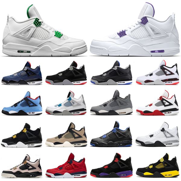 

mens basketball shoes 4s court purple university red bred thunder royalty loyal blue black cat 4 men athletic sports sneaker