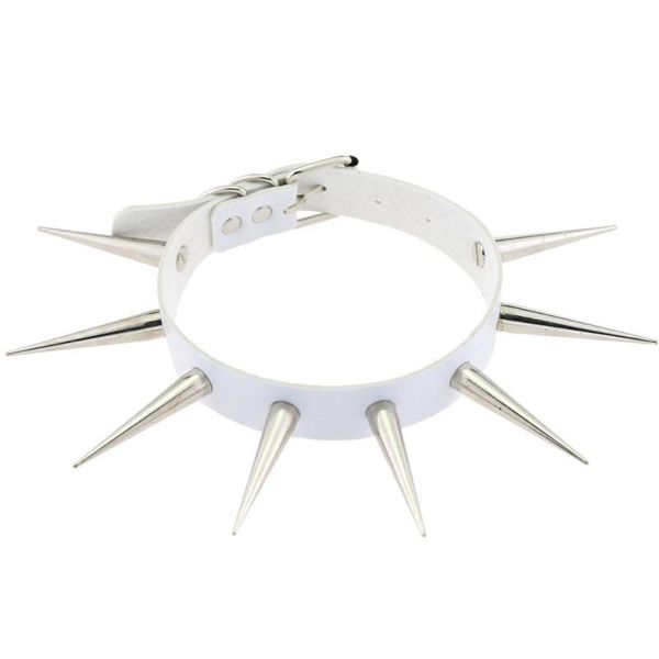 

punk big spiked rivets rock gothic chokers women leather silver spike rivet stud collar choker necklace statement jewelry, Golden;silver