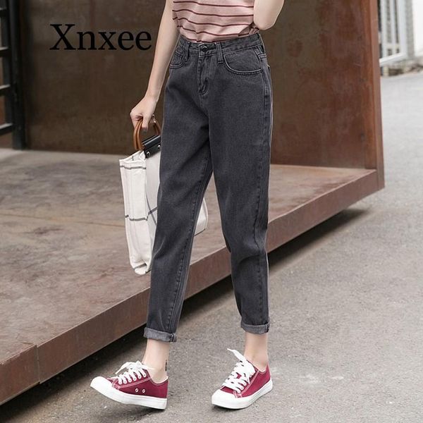 

summer trendy korean jeans women spring style simple kawaii harajuku streetwear womens trousers all-match loose, Blue