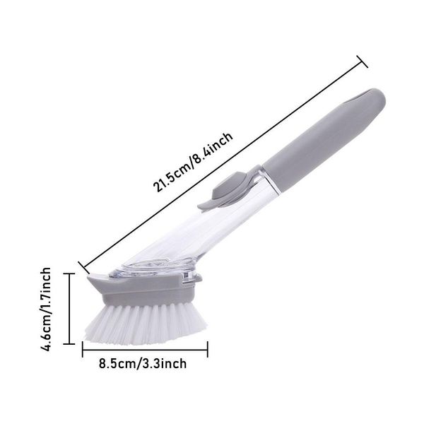 автоматическая жидкость сложение губка мытья посуды щетка длинной ручкой refillable чаши очистка кухня инструмент для чистки