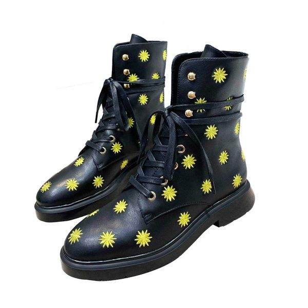 

new yang mixing with the same fashionable wild women short boots natural rubber outsole size 35-40 factory direct original packaging, Black
