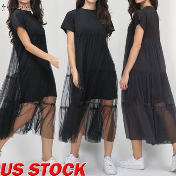 

2020 women see through party evening mid-calf mesh dress midi tulle lace dress clubwear drop shipping, Black;gray