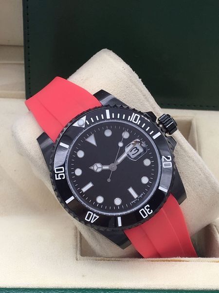 

wrist watch watch new rubber wristwatch 2813 automatic mechanical arrival 40mm strap sale men sport dwdcn, Slivery;brown