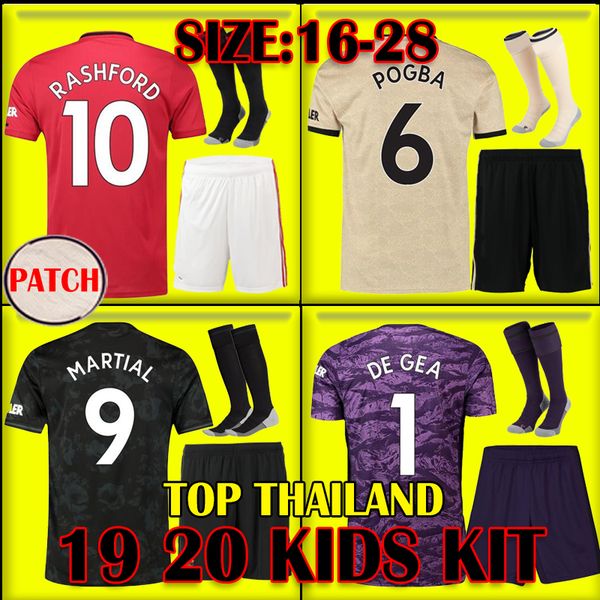 

19 20 Manchester Soccer Jersey 2019 UTD UniTed POGBA LUKAKU RASHFORD ALEXIS MAN football shirt KIDS Kit boys sets uniforms goalkeeper