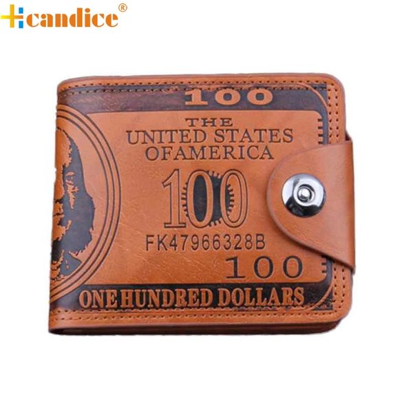 

hcandice us dollar bill wallet brown leather wallet bifold credit card p gift jan6, Red;black
