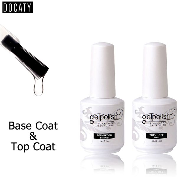 

docaty 15ml gel varnish wipe base coat coat led uv lamp soak off rubber for transparent color base gel polish, Red;pink