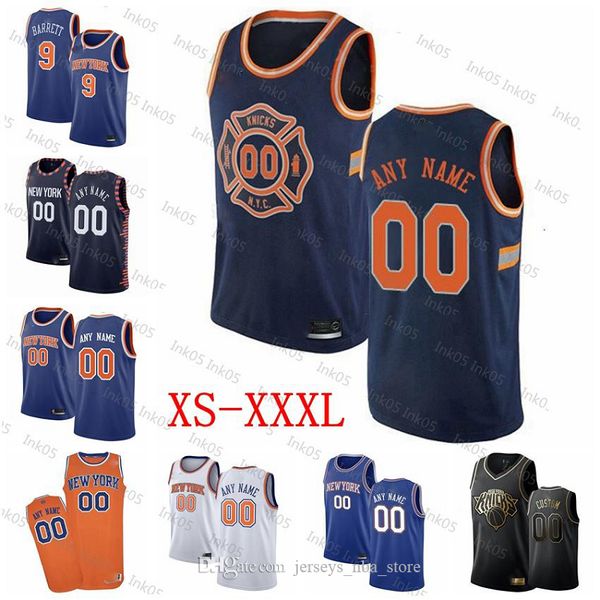 

2020 customized new york knicks custom men women kid name number basketball jerseys knox sprewell johnson barrett porzingis mason, Black;red