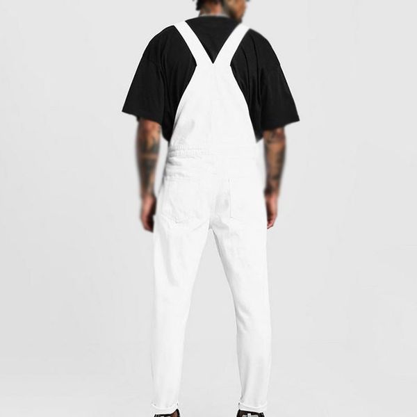 

mens jeans dungaree overalls pants trousers denim ripped casual jumpsuit plus, Blue