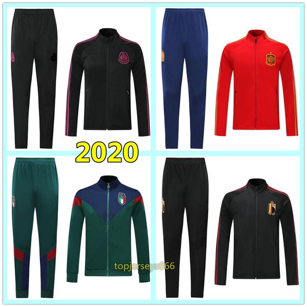 

2020 men zipper jacket soccer tracksuit 2020 2021 mexico jacket football tracksuit training kit survetement chandal, Black