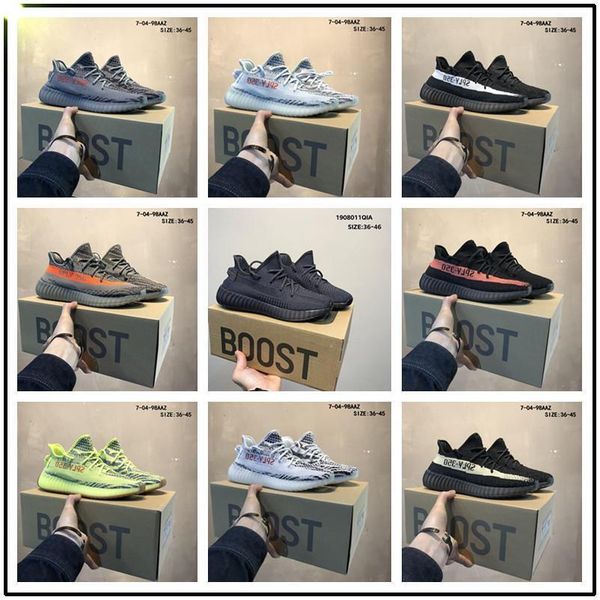 

2019 Kanye West 350 Sneaker Eva-форсирует Zebra Тройного Белого V2 Клей Истинной Формы гиперпространство обувь A666