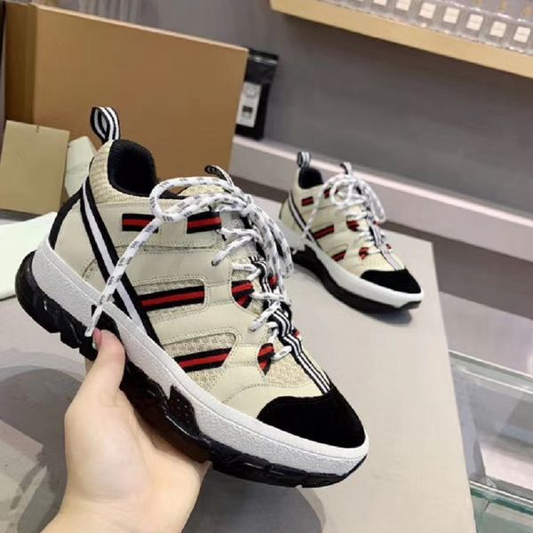 

fashion man women shoes real leather handmade multicolor gradient technical fabric sneakers women famous shoes bag04 br2, Black
