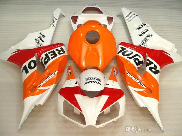 

injection molding fairings for honda cbr1000rr 2006 2007 red orange white fairing kit cbr 1000 rr 06 07 tw22
