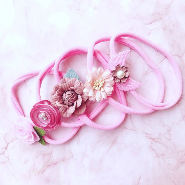 

europe baby girl flowers headband elastic children p prop hair band kids girls headbands bandanas hairbands 14944, Slivery;white
