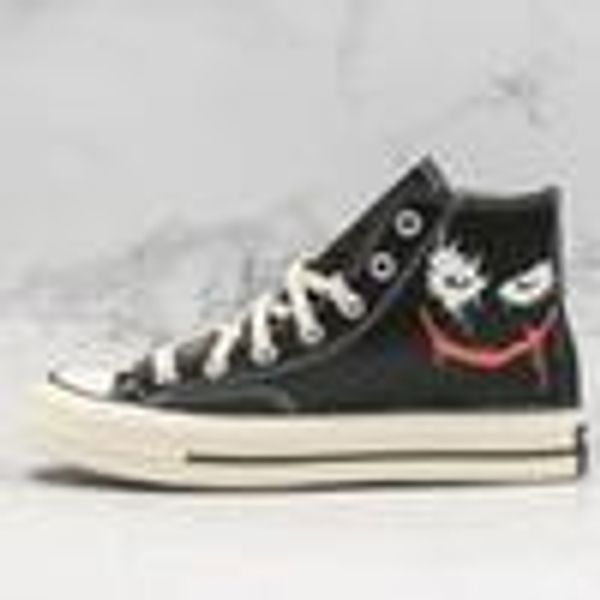 

classic x batman dc 1970s skate shoes who so serious canvas casual shoes 80th anniversary glow dark knight graffiti man woman street sneaker, Black