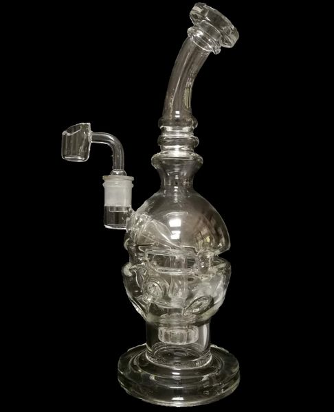 seed of life perc 2020 Fab egg Bong in vetro Skull Bong Faberge Egg Pipa ad acqua Glass Dab Due funzioni Dry Bowl Oil Rig Tappo in carb 14,4 mm Giunto