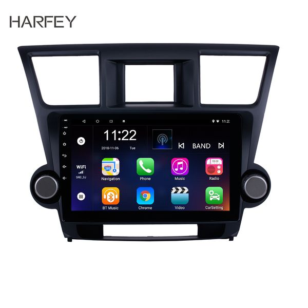 

harfey car navi 2din android9.0 hd 10.1" for highlander 2014 2015 radio gps multimedia player head unit support tpms obd2 car dvd