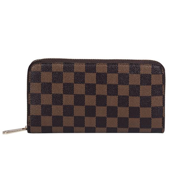 

2019 new fashion men wallets long men purse wallet male clutch zipper wallet business male coin plaid, Red;black