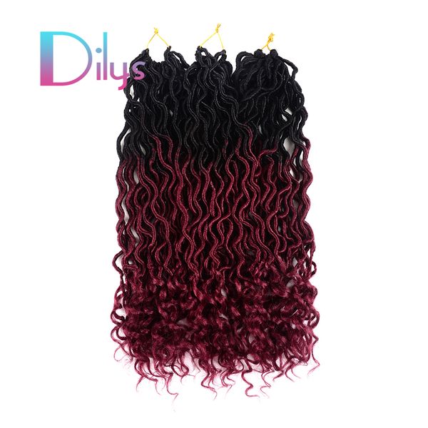 Gypsy Locs Crochet Hair Goddess Faux Locs Ombre Curly Wavy Locs